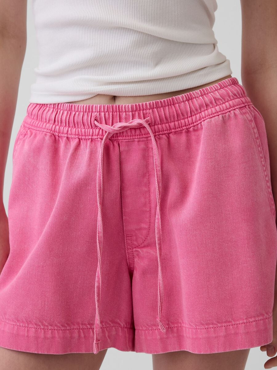 Shorts in misto cotone e lyocell Donna_4