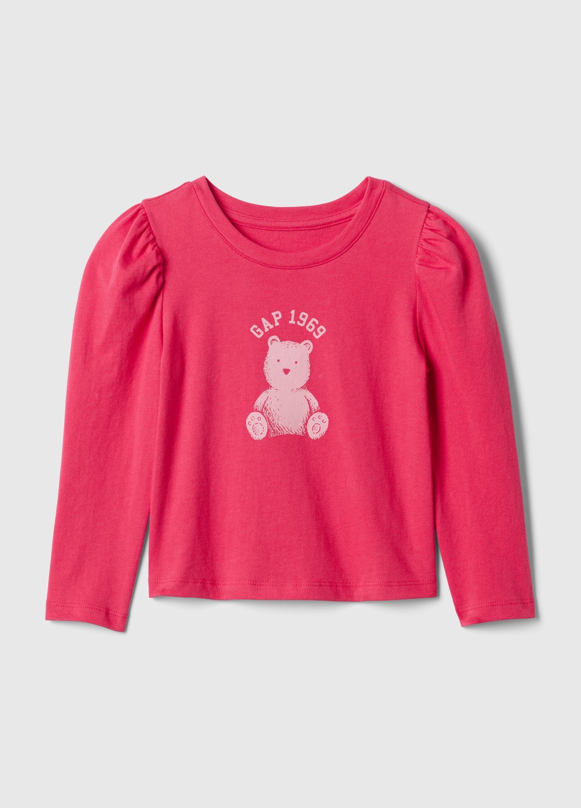 Long-sleeved T-shirt with teddy bear print