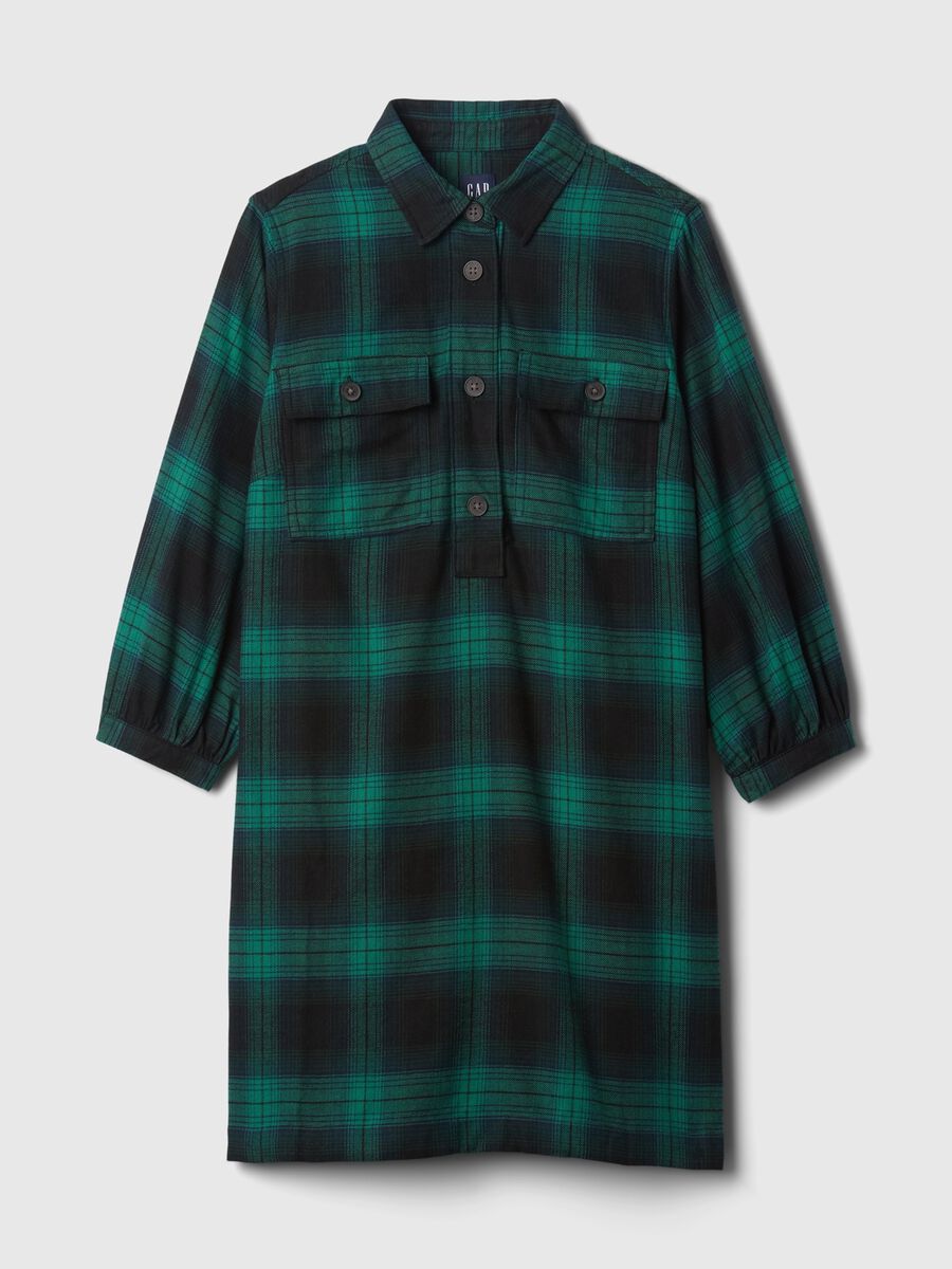 Vestito chemisier tartan con tasche Donna_6