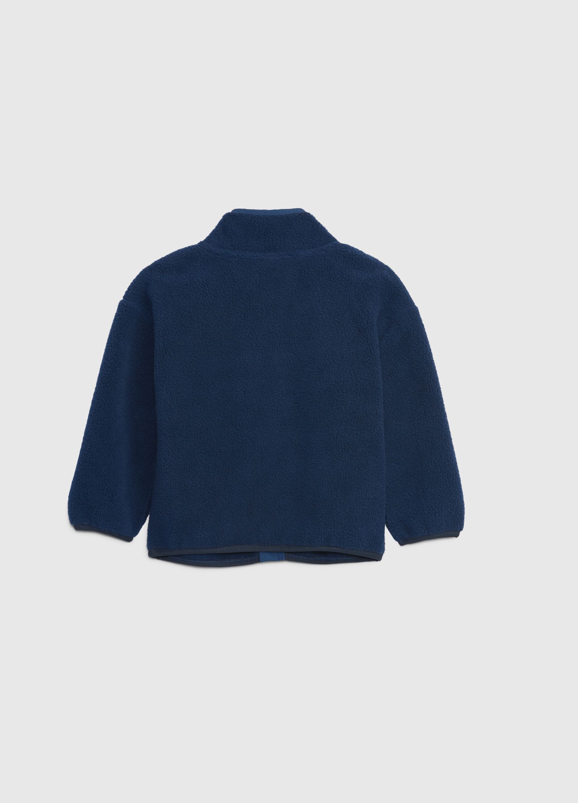 Fleece full-zip sweatshirt with teddy bear embroidery_1
