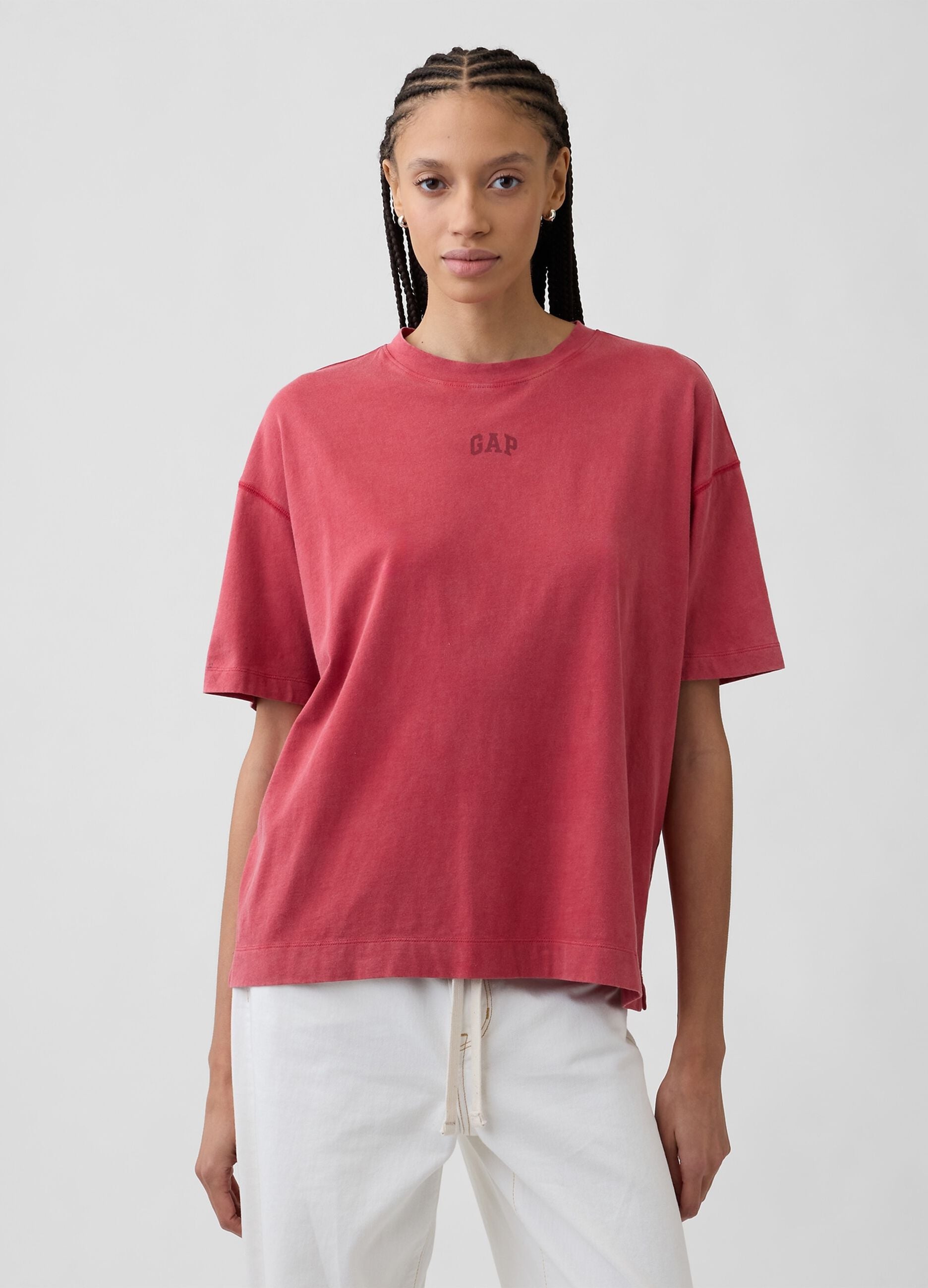 T-shirt a maniche corte in puro cotone con logo GAP