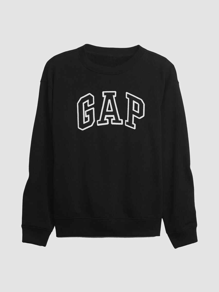 Felpa girocollo con ricamo logo Donna_4