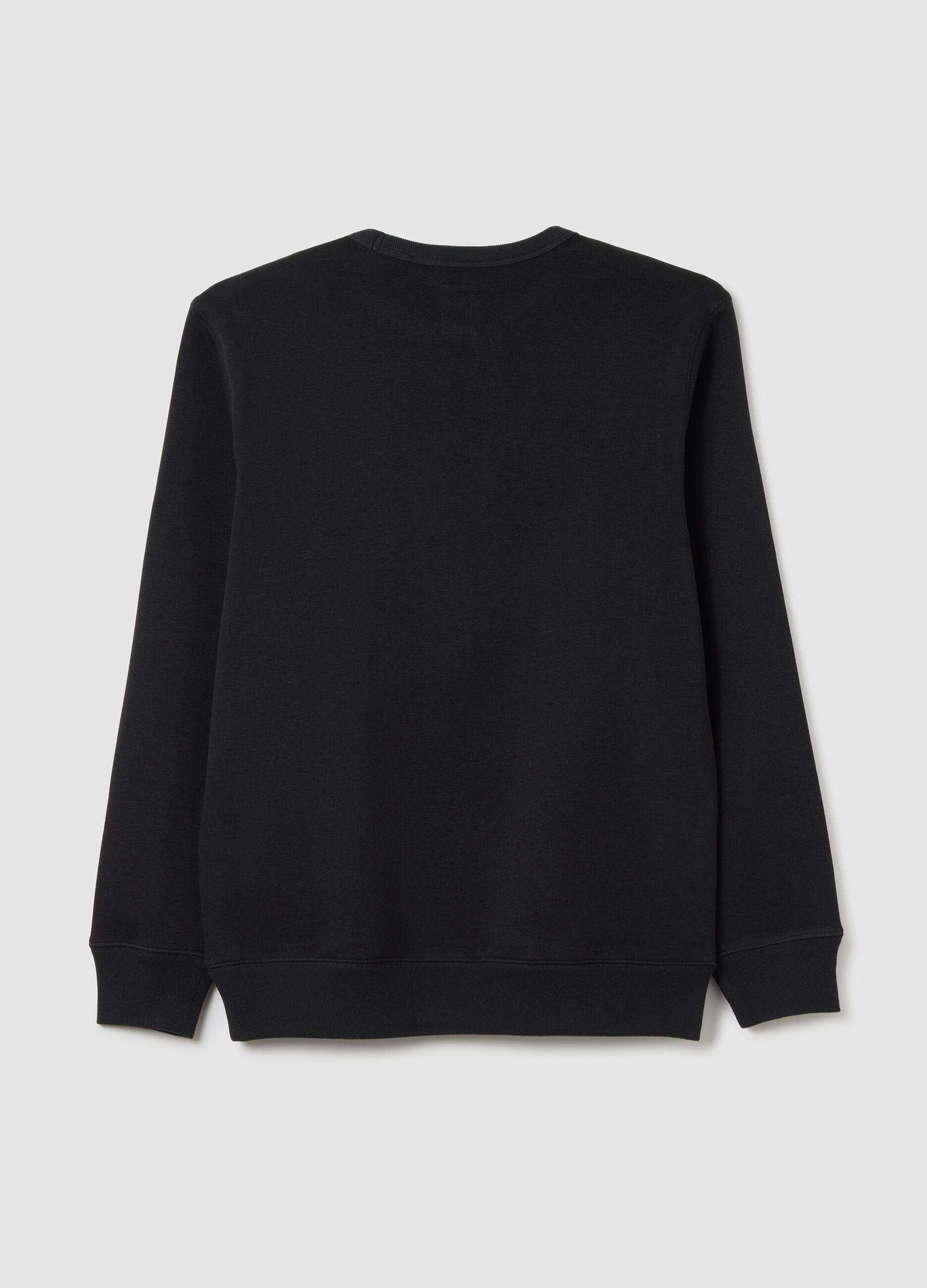 Round-neck sweatshirt with logo patch and embroidery_2