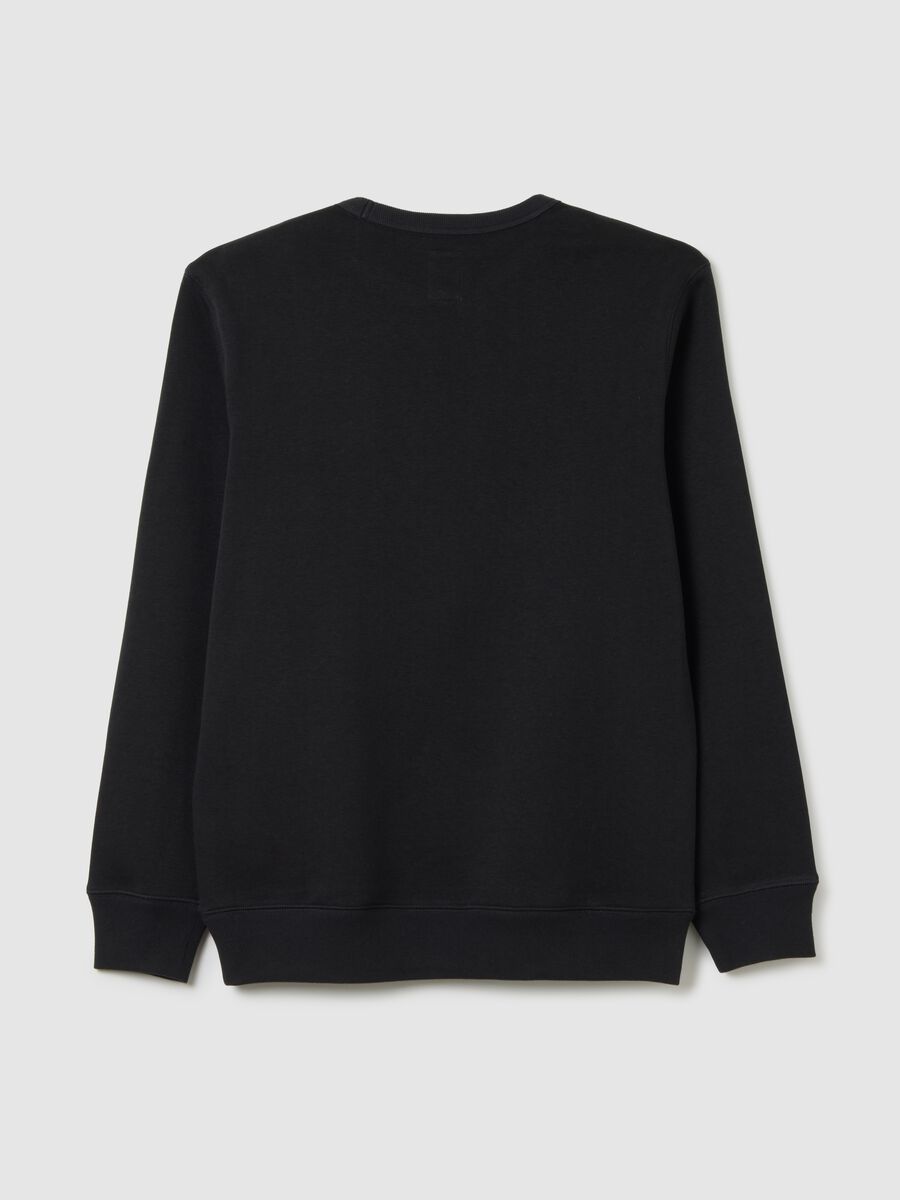 Round-neck sweatshirt with logo patch and embroidery Man_2