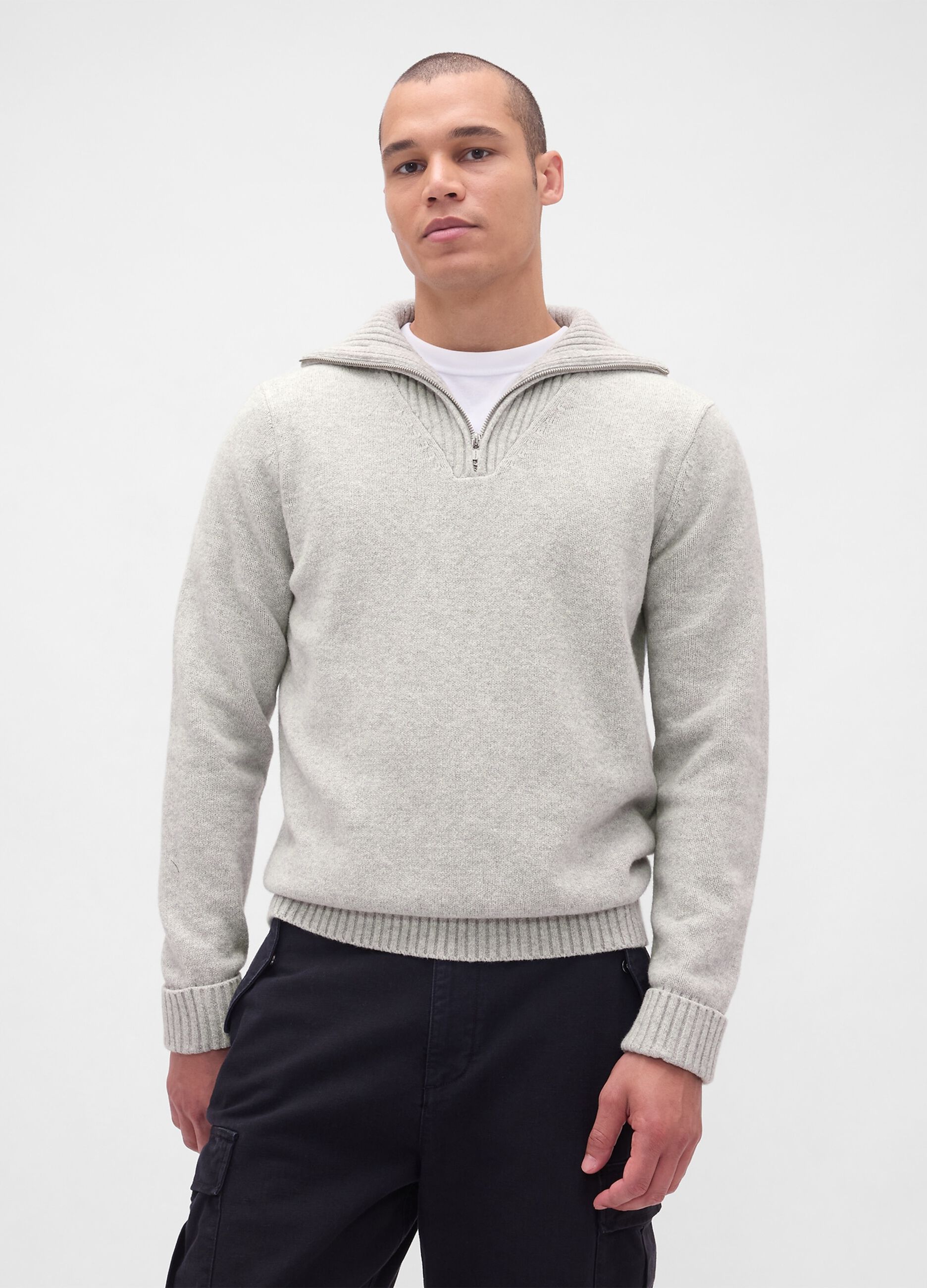 Maglione CashSoft con zip in misto cotone