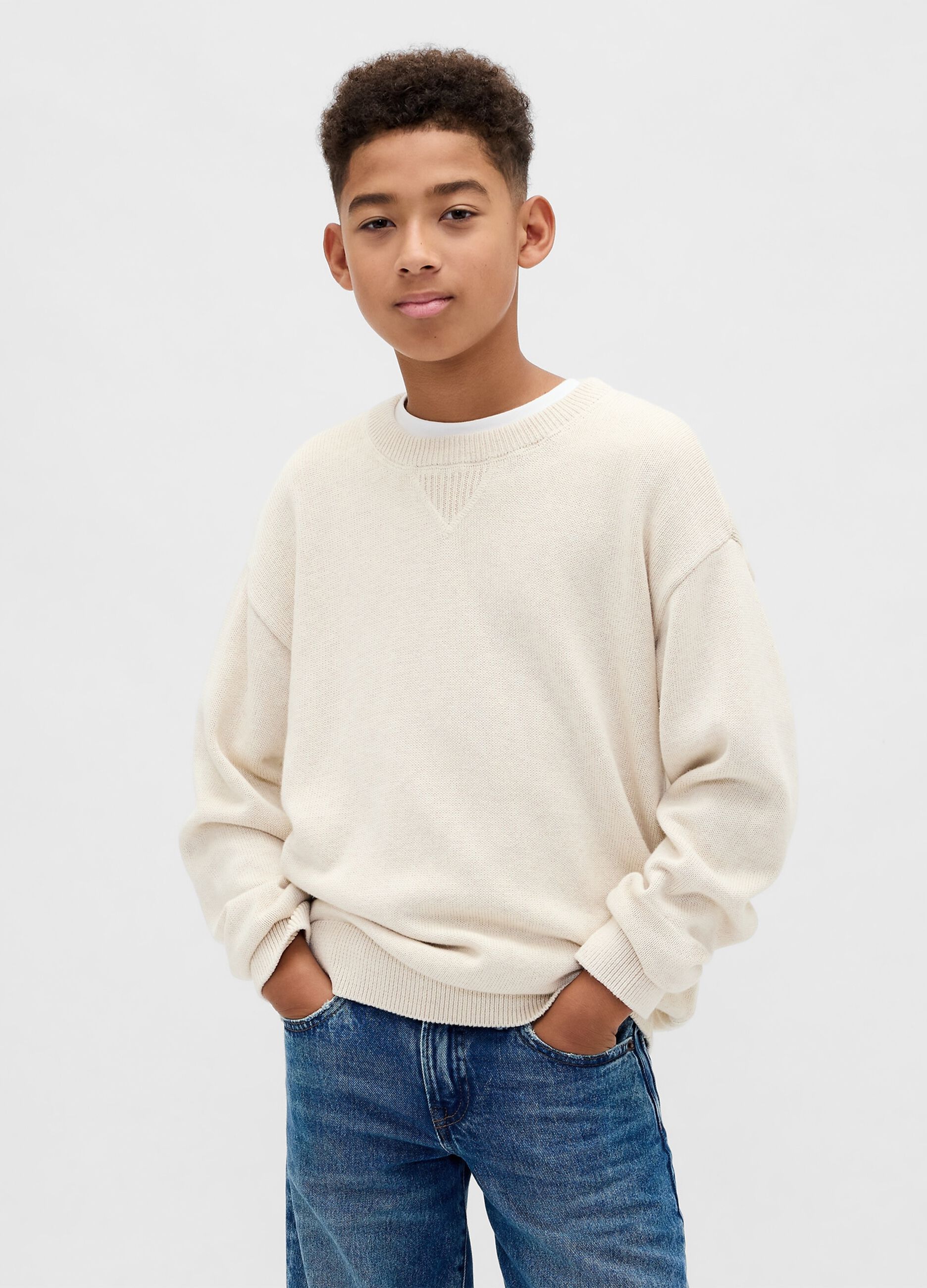 Maglione beige in cotone
