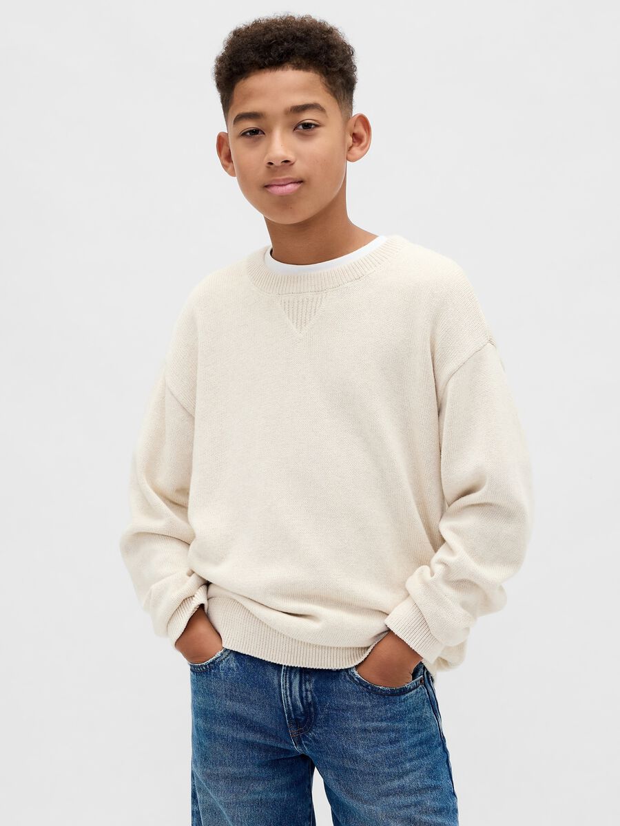 Maglione beige in cotone Bambino_0