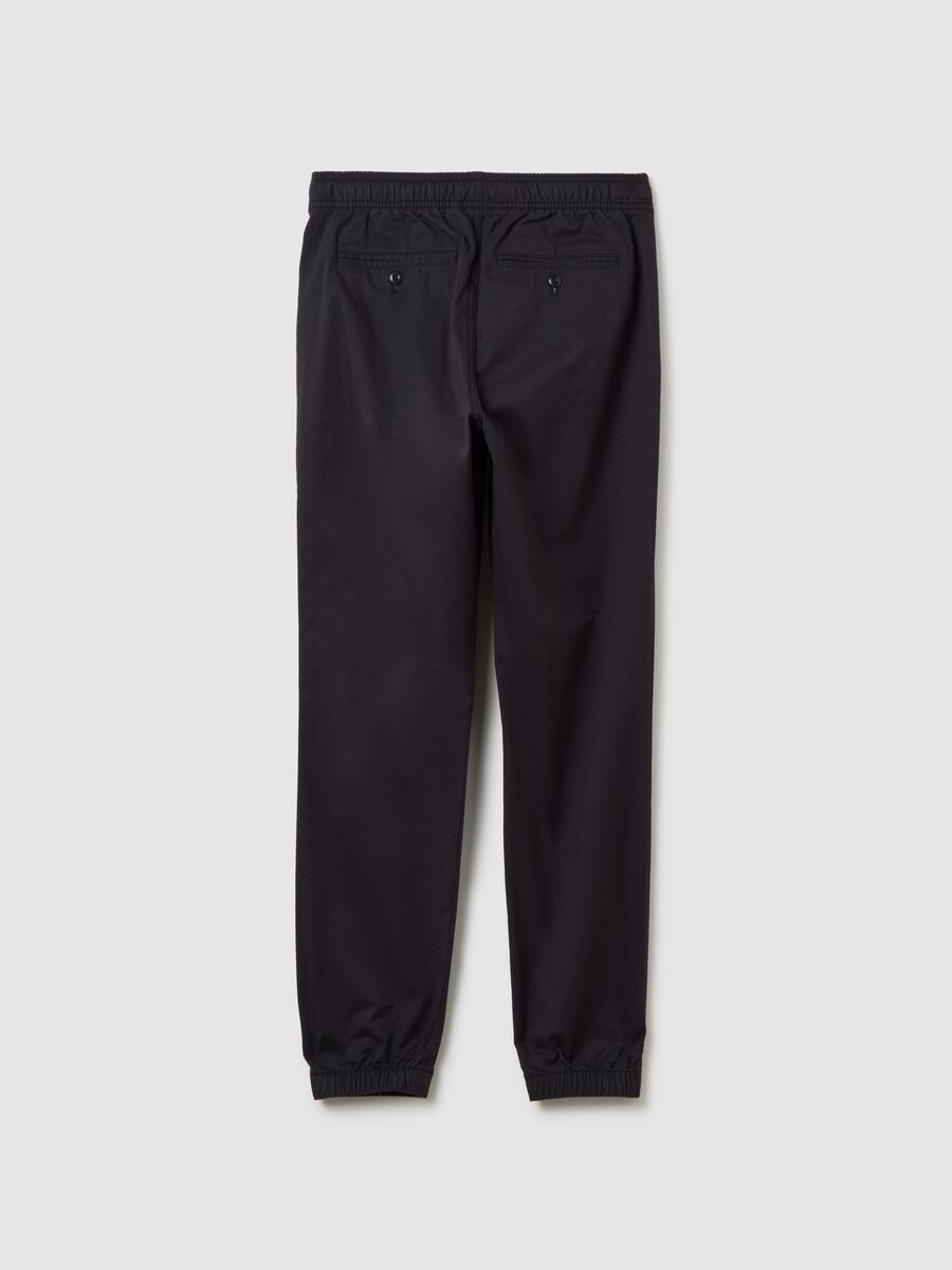 Joggers in cotone stretch con coulisse Uomo_2