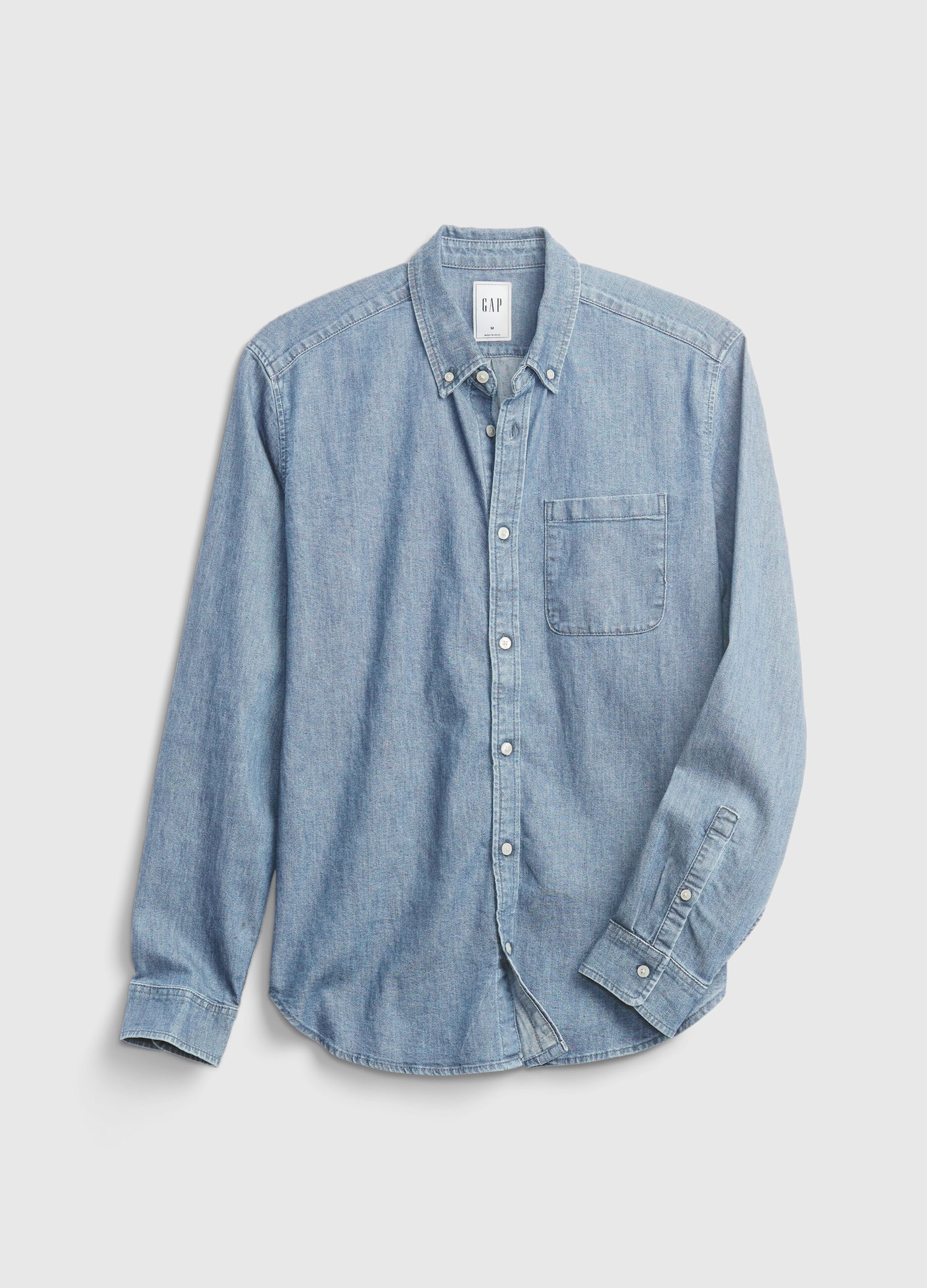Camicia in denim con tasca_4