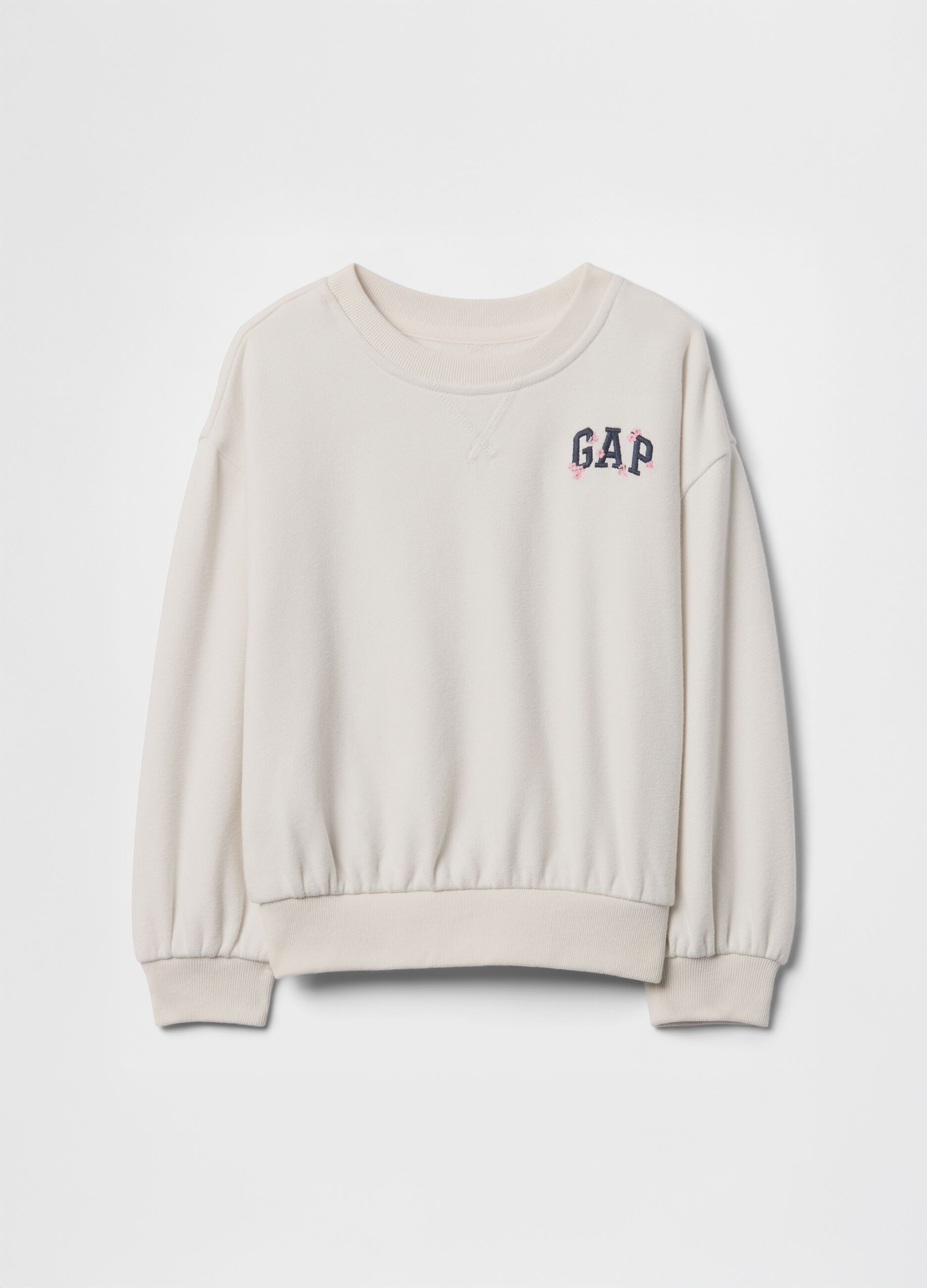 Felpa bianca con logo GAP Kids