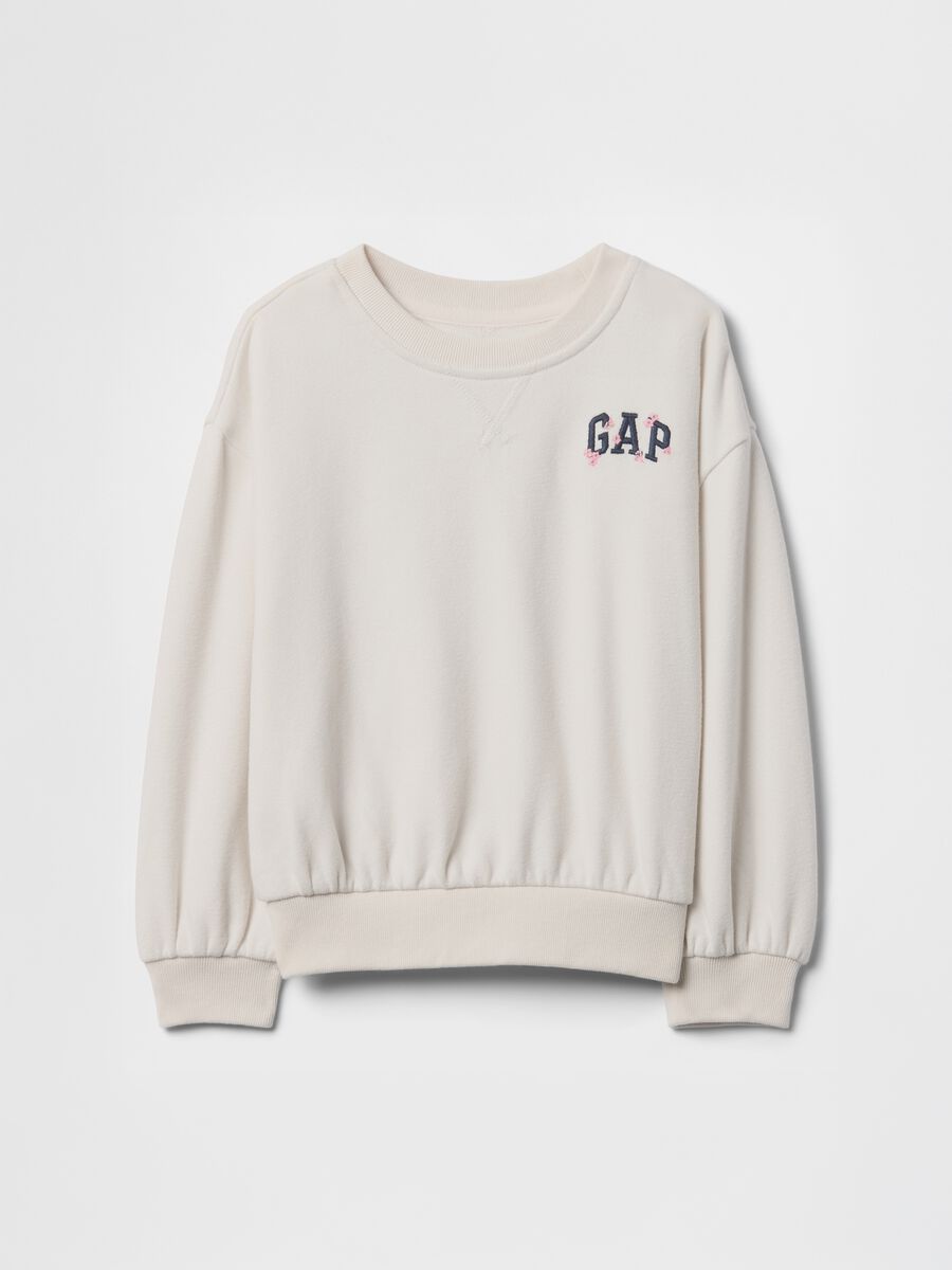 White sweatshirt with GAP Kids logo Baby Girl_0