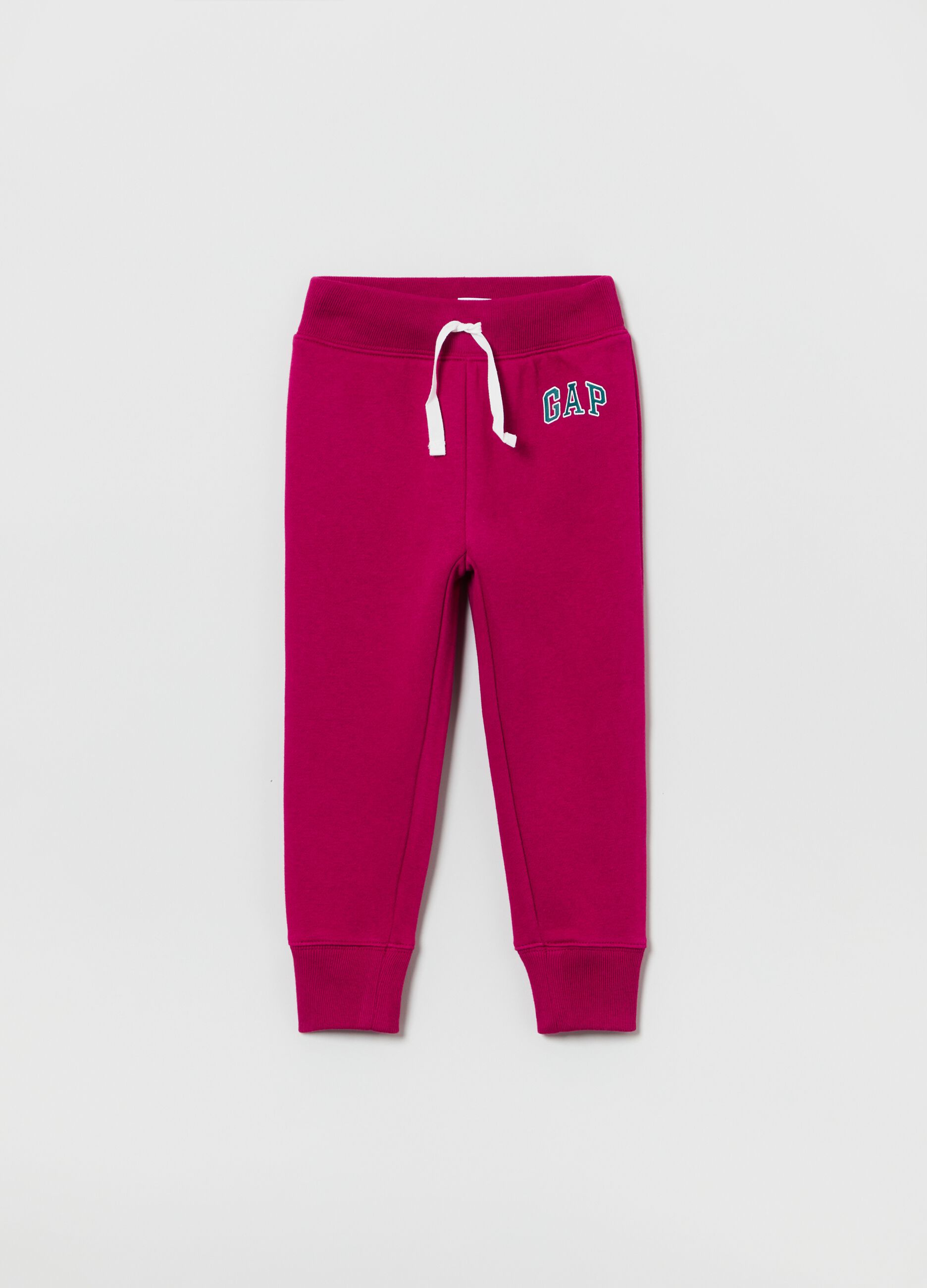 Joggers with drawstring and logo print