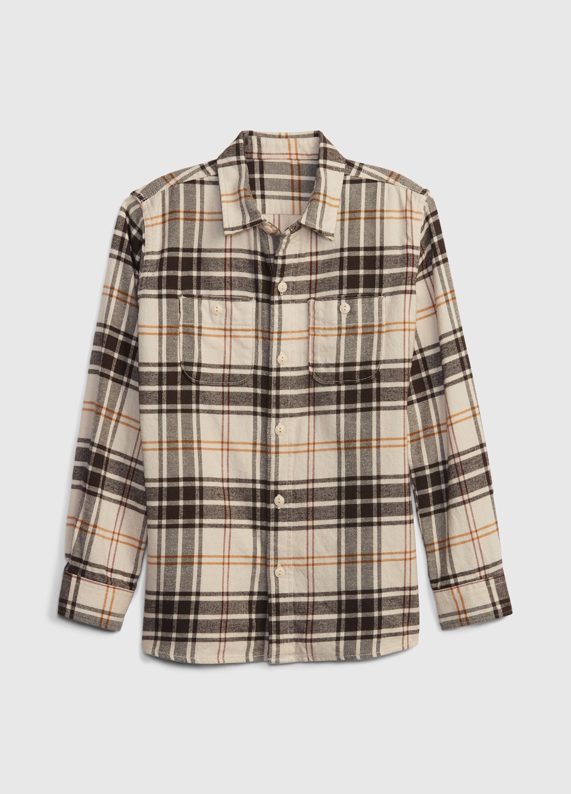 Flannel shirt with check pattern