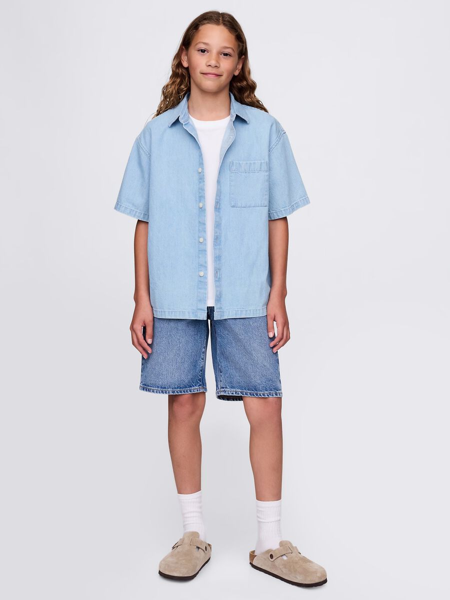 Short-sleeved denim shirt Baby Boy_1
