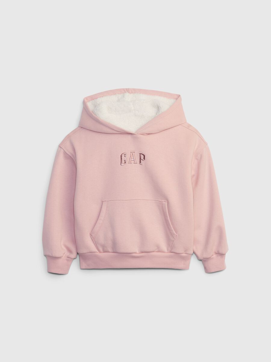 Hooded sweatshirt with sherpa lining Girl_0