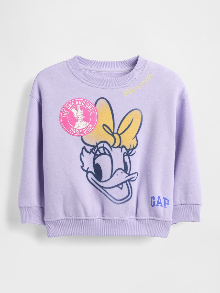Felpa viola in cotone con stampa Daisy Duck Neonato_0