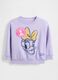 Felpa viola in cotone con stampa Daisy Duck_0