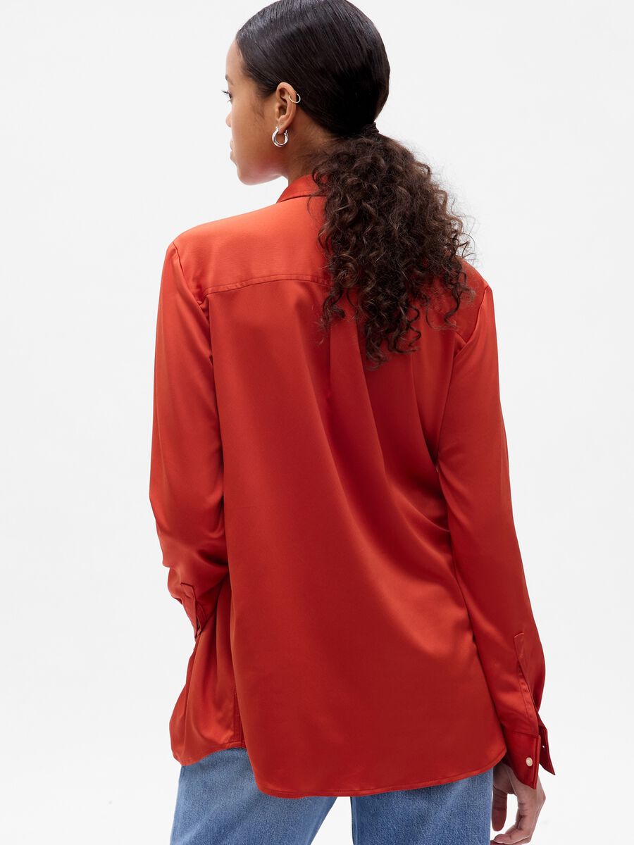 Camicia boyfriend in satin Donna_1