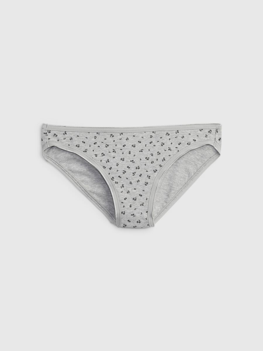 Stretch briefs with ditsy floral print Woman_0