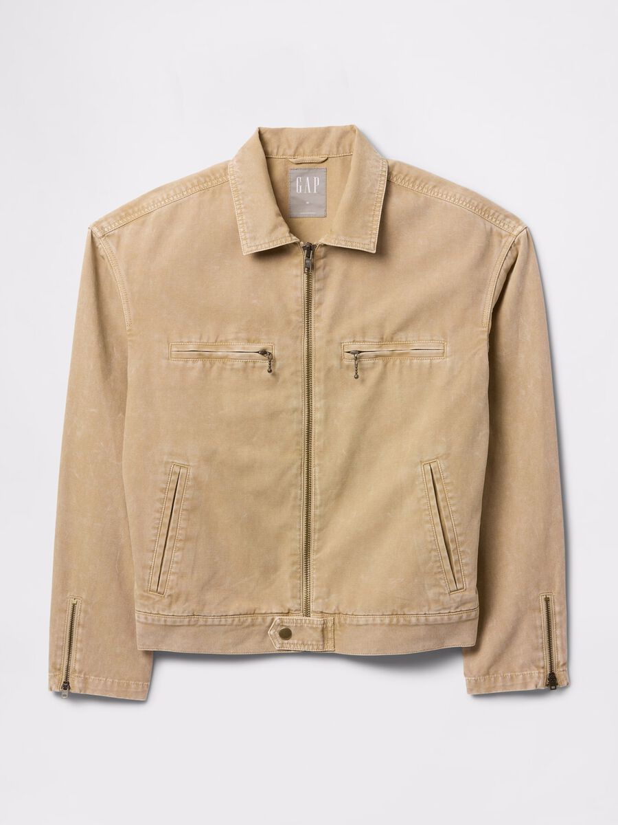 Beige lightweight jacket in 100% cotton Man_4