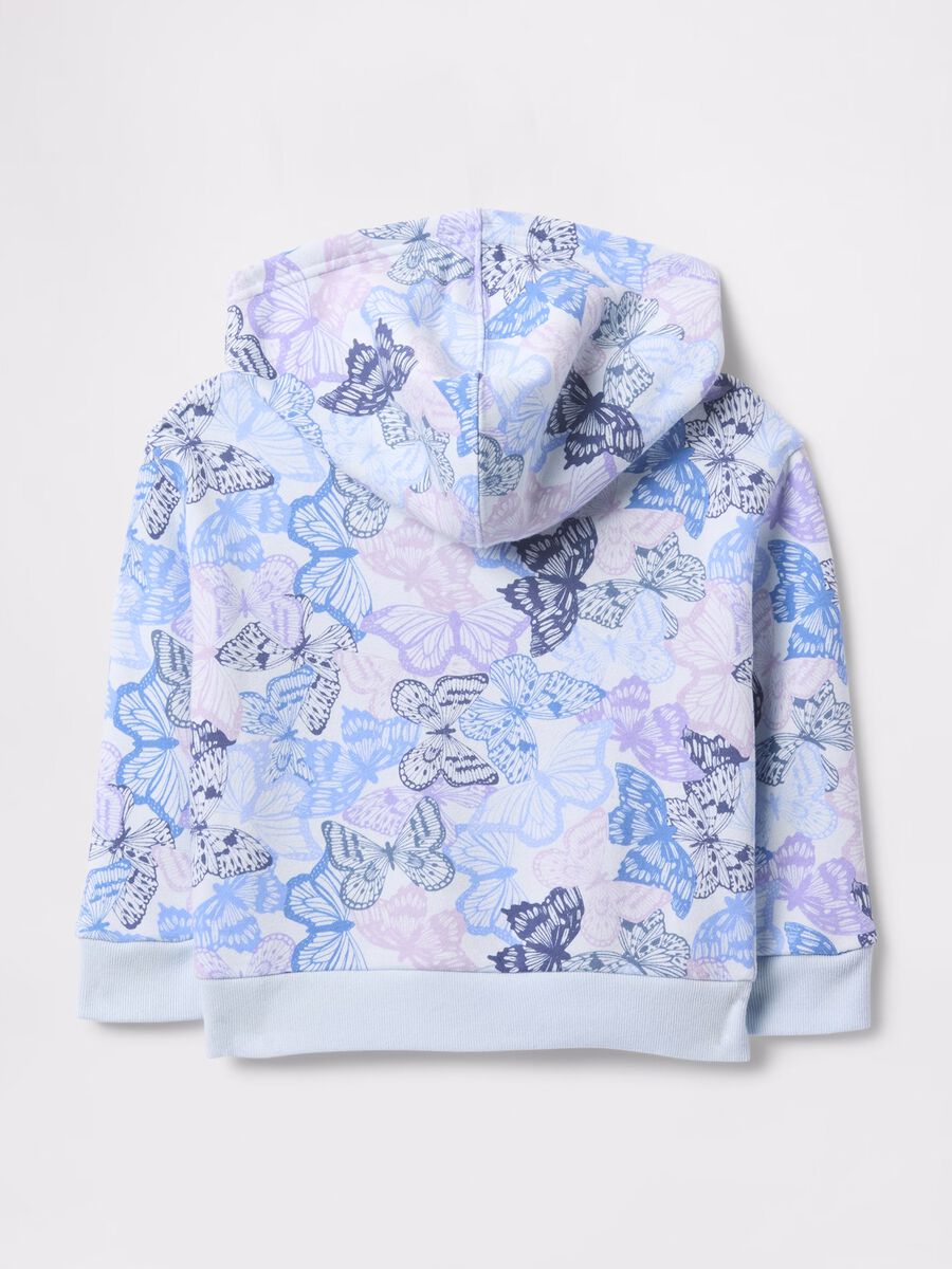 Felpa full zip con stampa farfalle Bimba_1