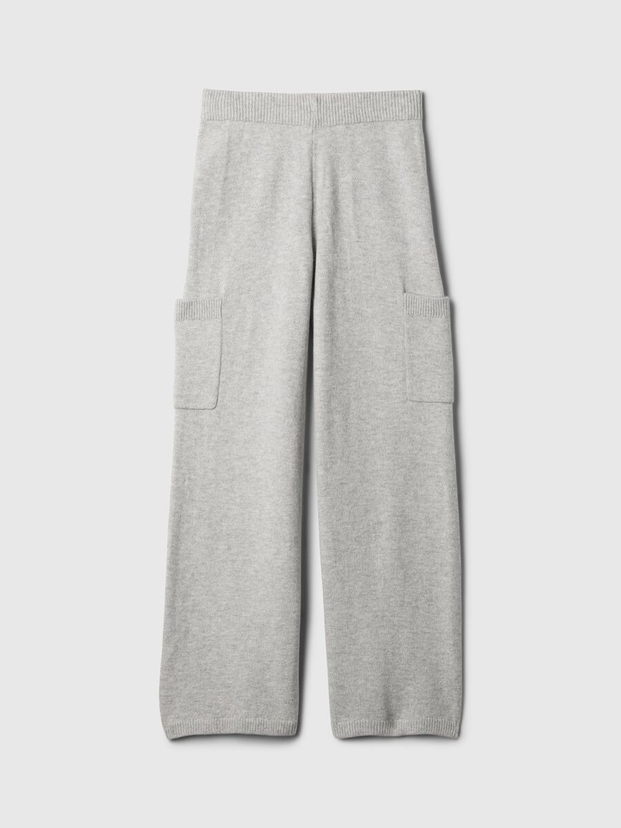 Pantalone a gamba larga in maglia Bambina_4