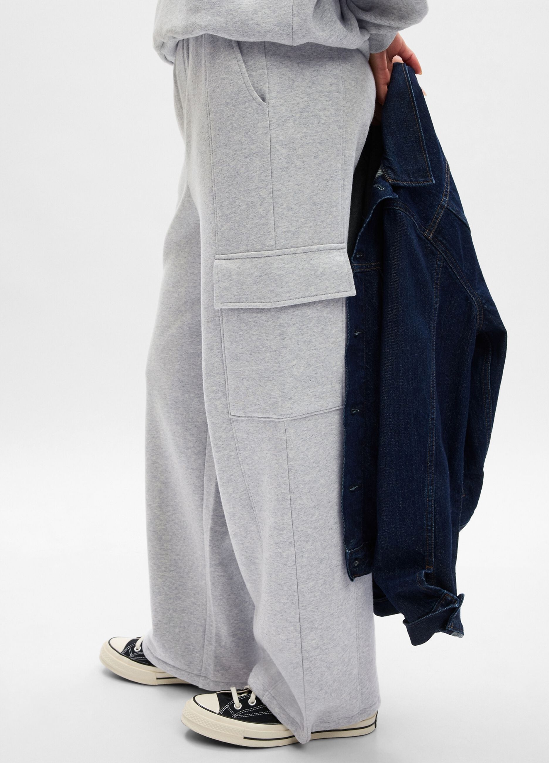 Joggers cargo in felpa con coulisse_2