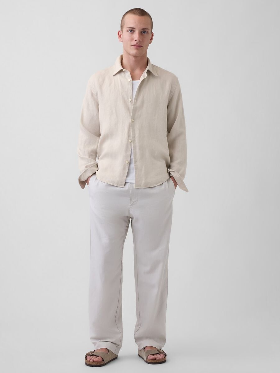 Camicia in puro lino Uomo_2