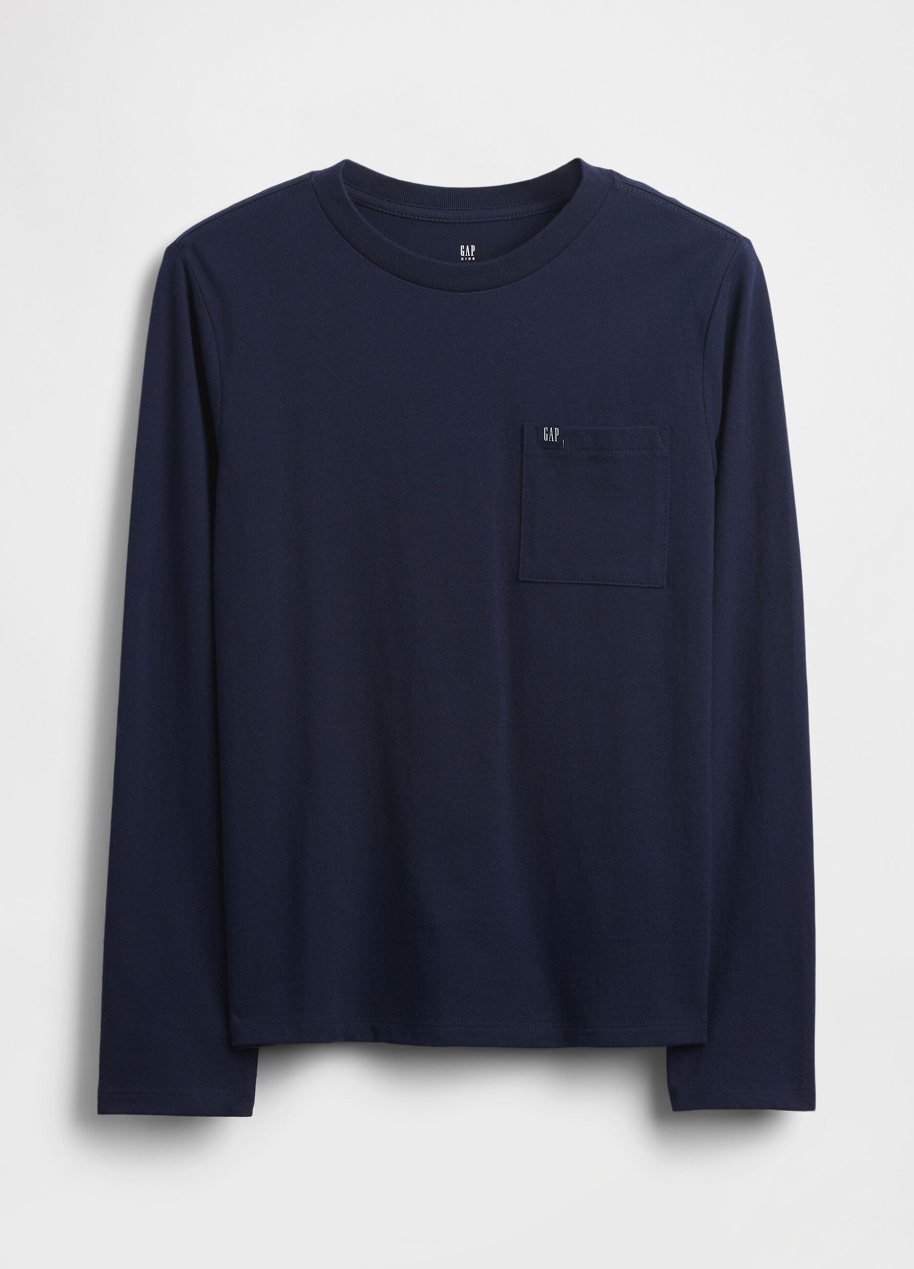 Maglia a maniche lunghe blu in cotone