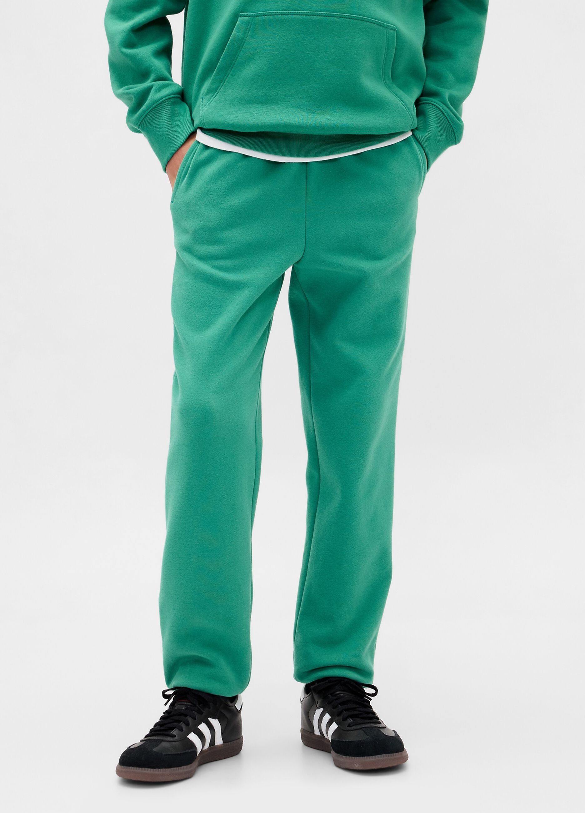 Pantaloni verdi in misto cotone_1