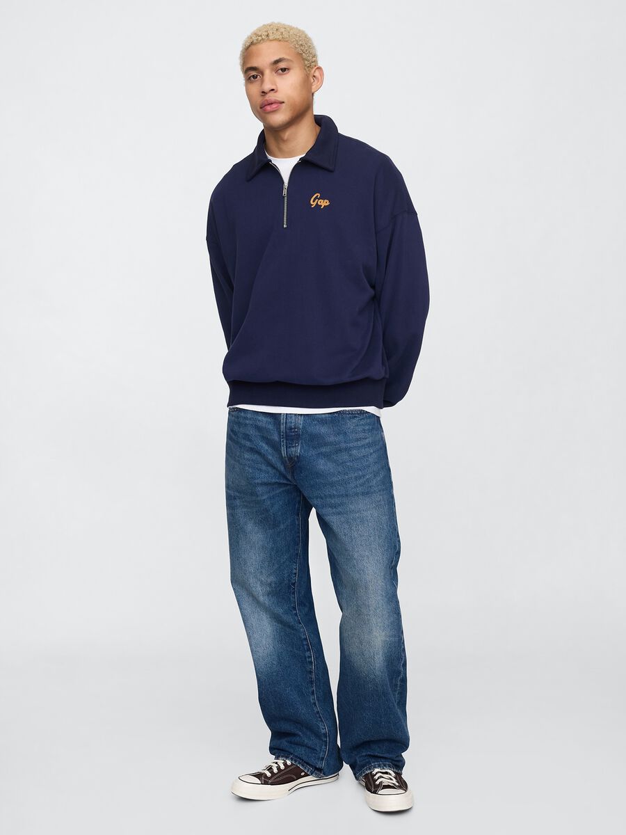 Felpa blu con zip a mezza lunghezza Gap Uomo_1