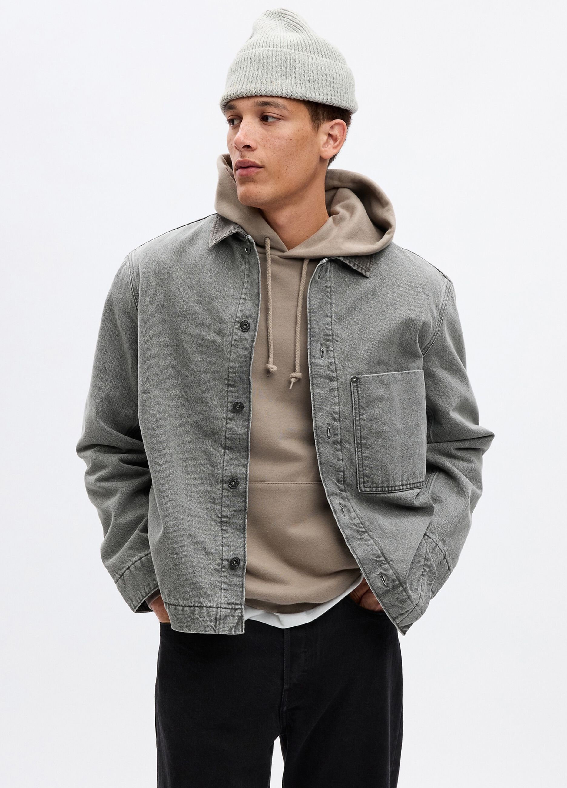 Giacca corta in denim con tasca