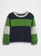 Blue and green striped long-sleeve top_0
