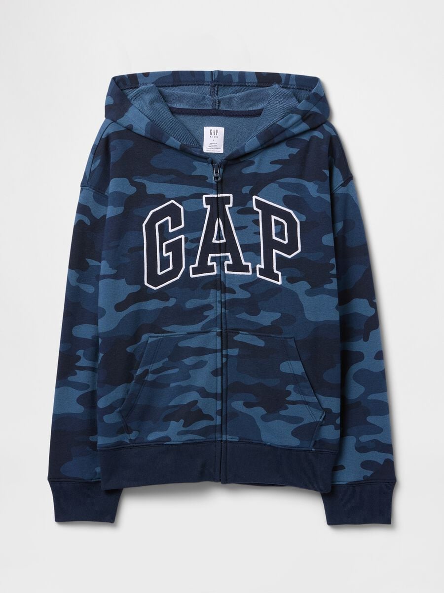 Felpa con logo GAP, cappuccio e zip in misto cotone Bambino_4