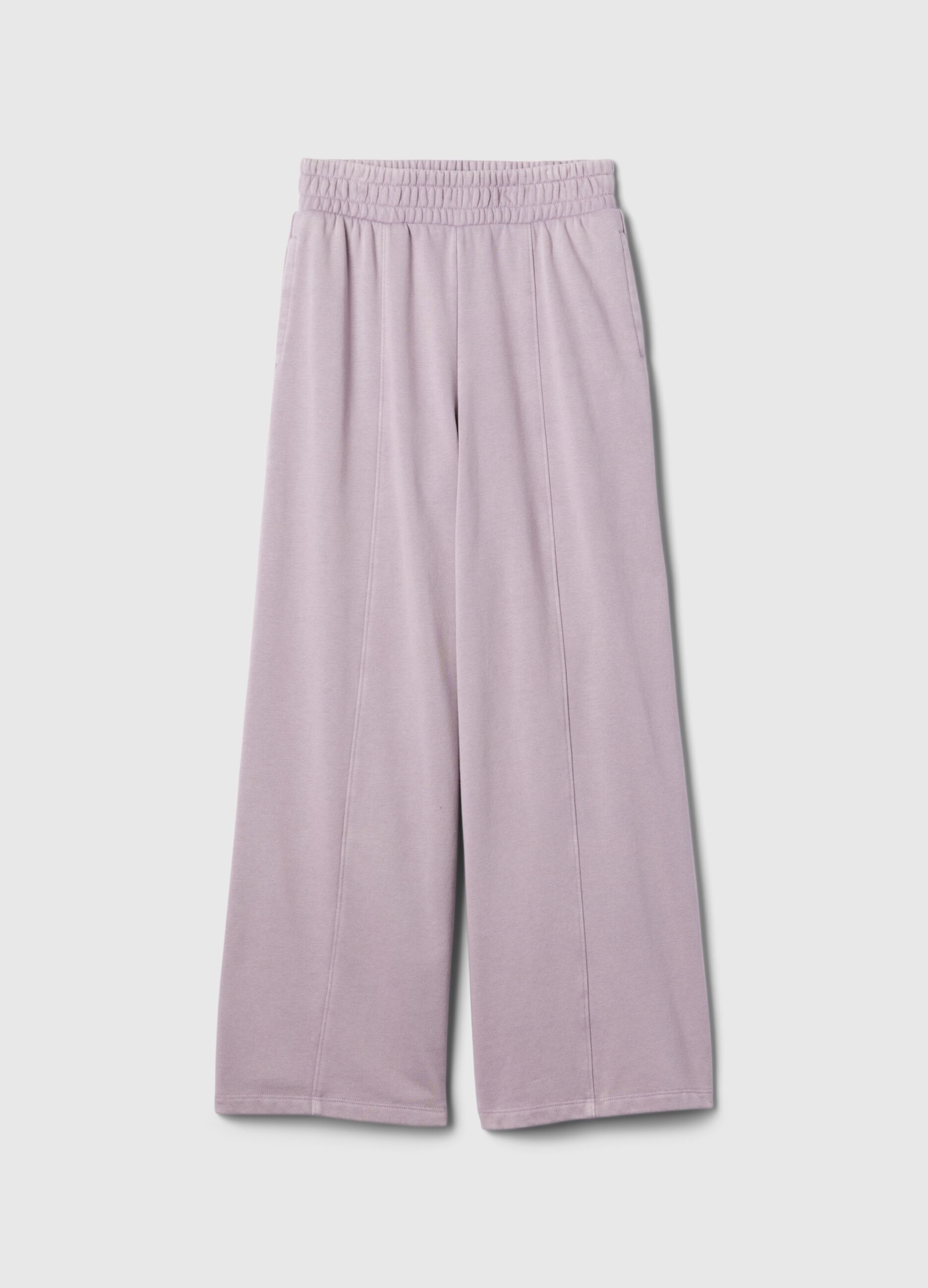 Joggers a gamba larga in felpa_3