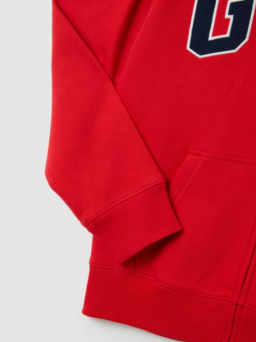 Full-zip fleece sweatshirt with logo embroidery Boy_2