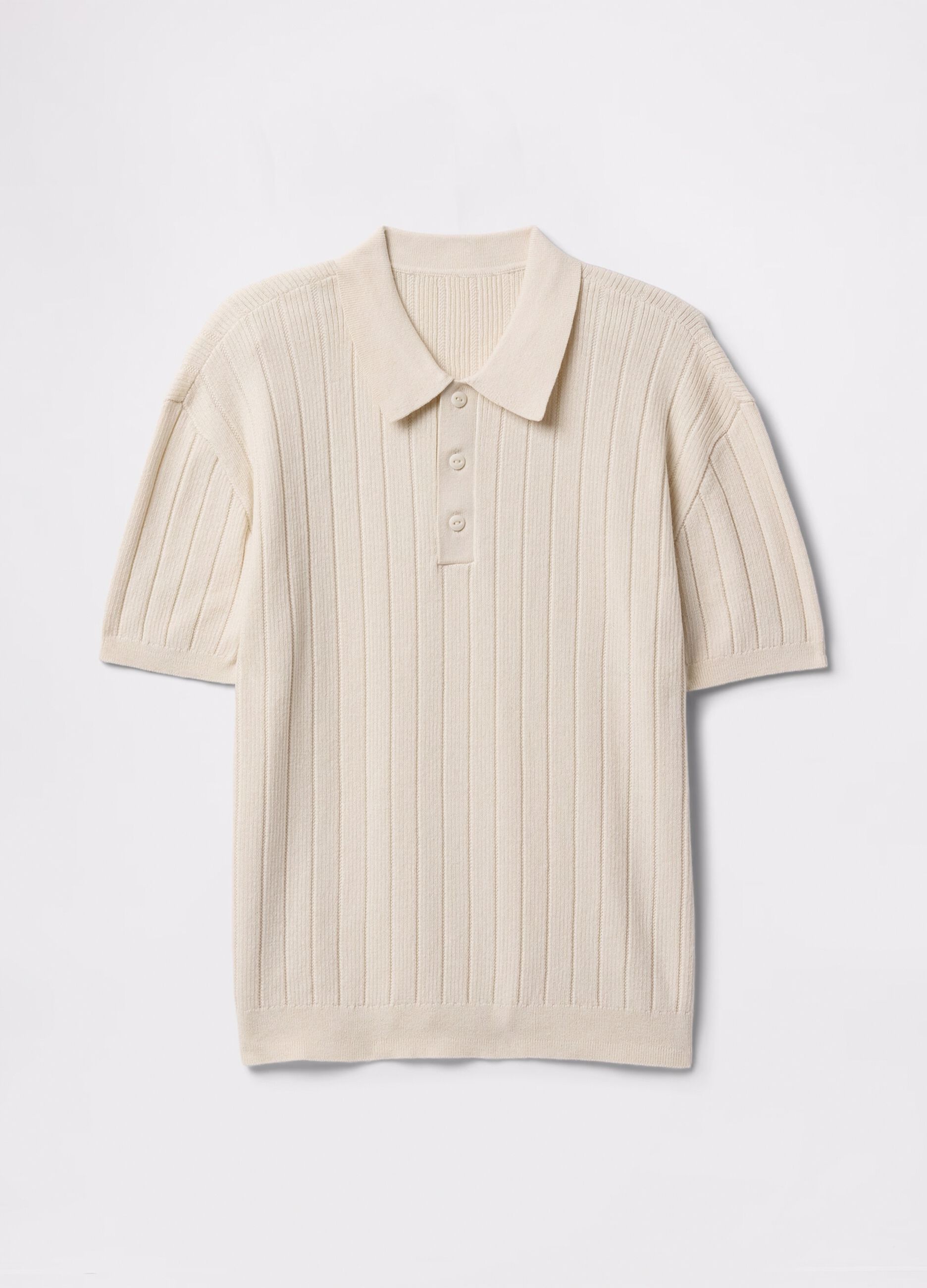 Polo a maniche corte beige in cotone_3