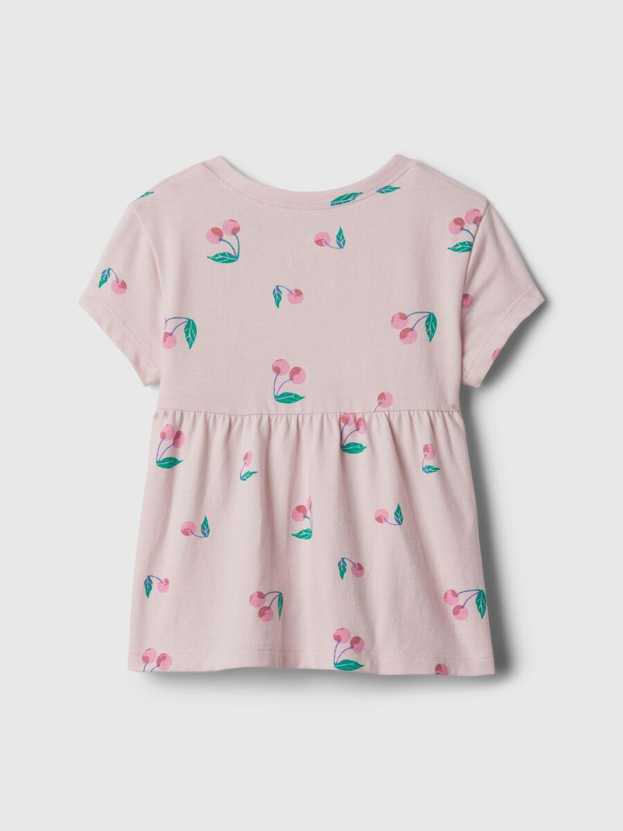 T-shirt in cotone stampa ciliegie Bambina_0