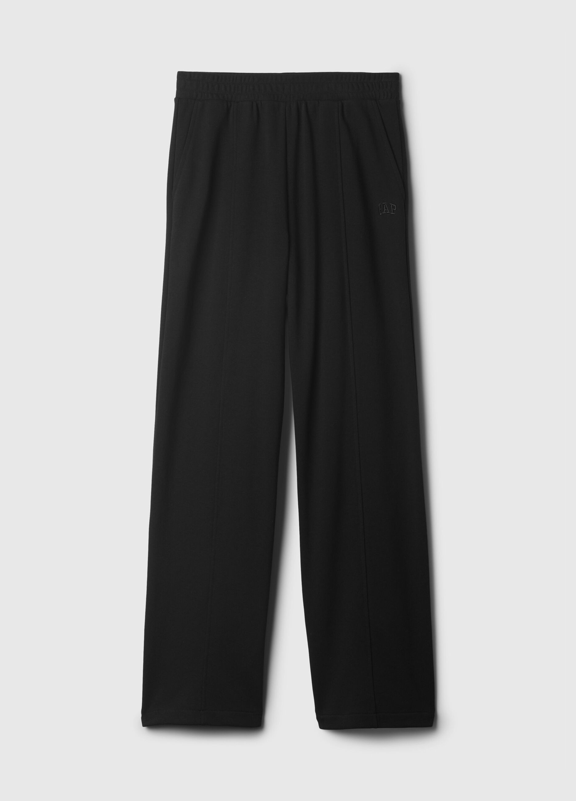 Joggers wide leg in felpa con ricamo logo_2