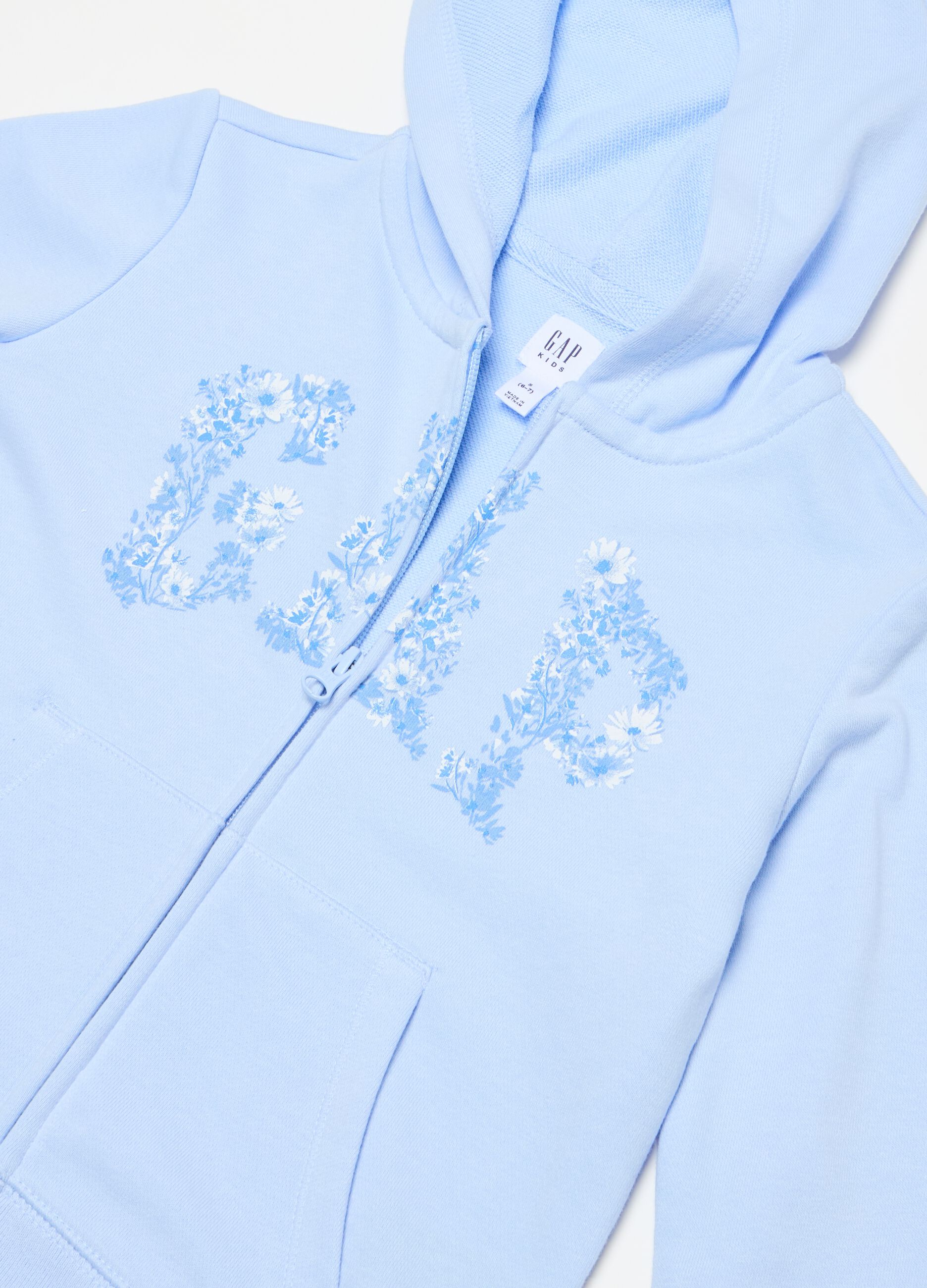 Full-zip con cappuccio stampa logo floreale_2
