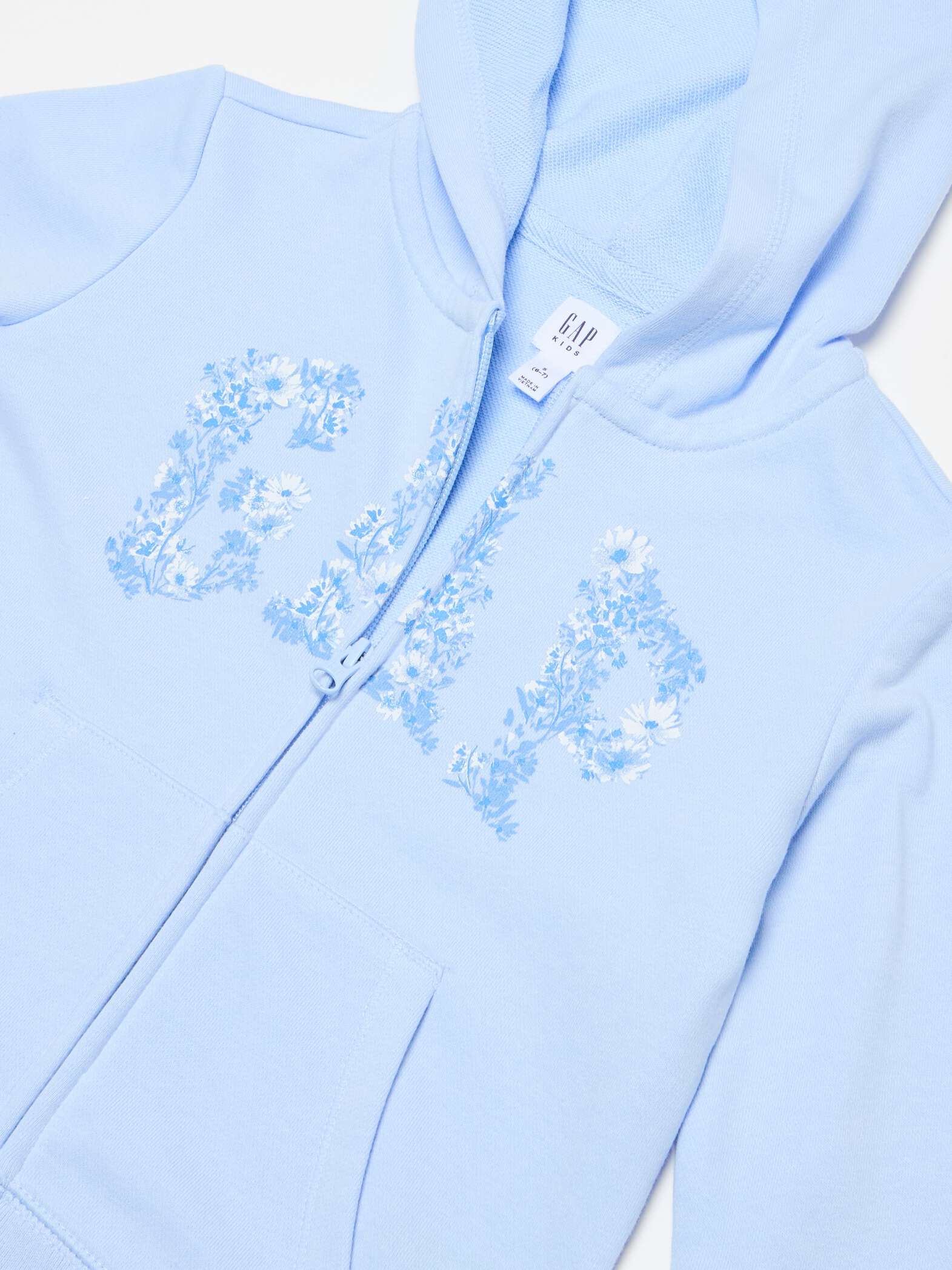 Full-zip con cappuccio stampa logo floreale_2
