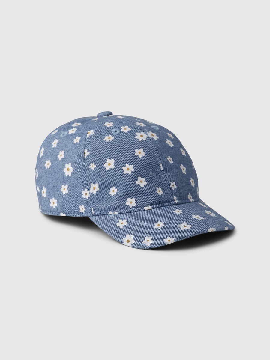 Baseball cap with small flowers print Baby Girl_0