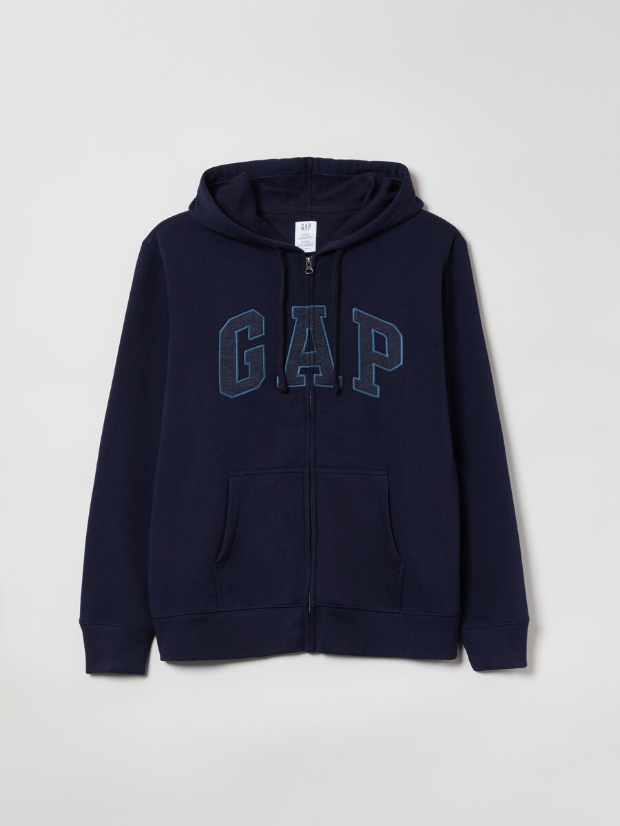 Full-zip in felpa con ricamo logo Uomo_3