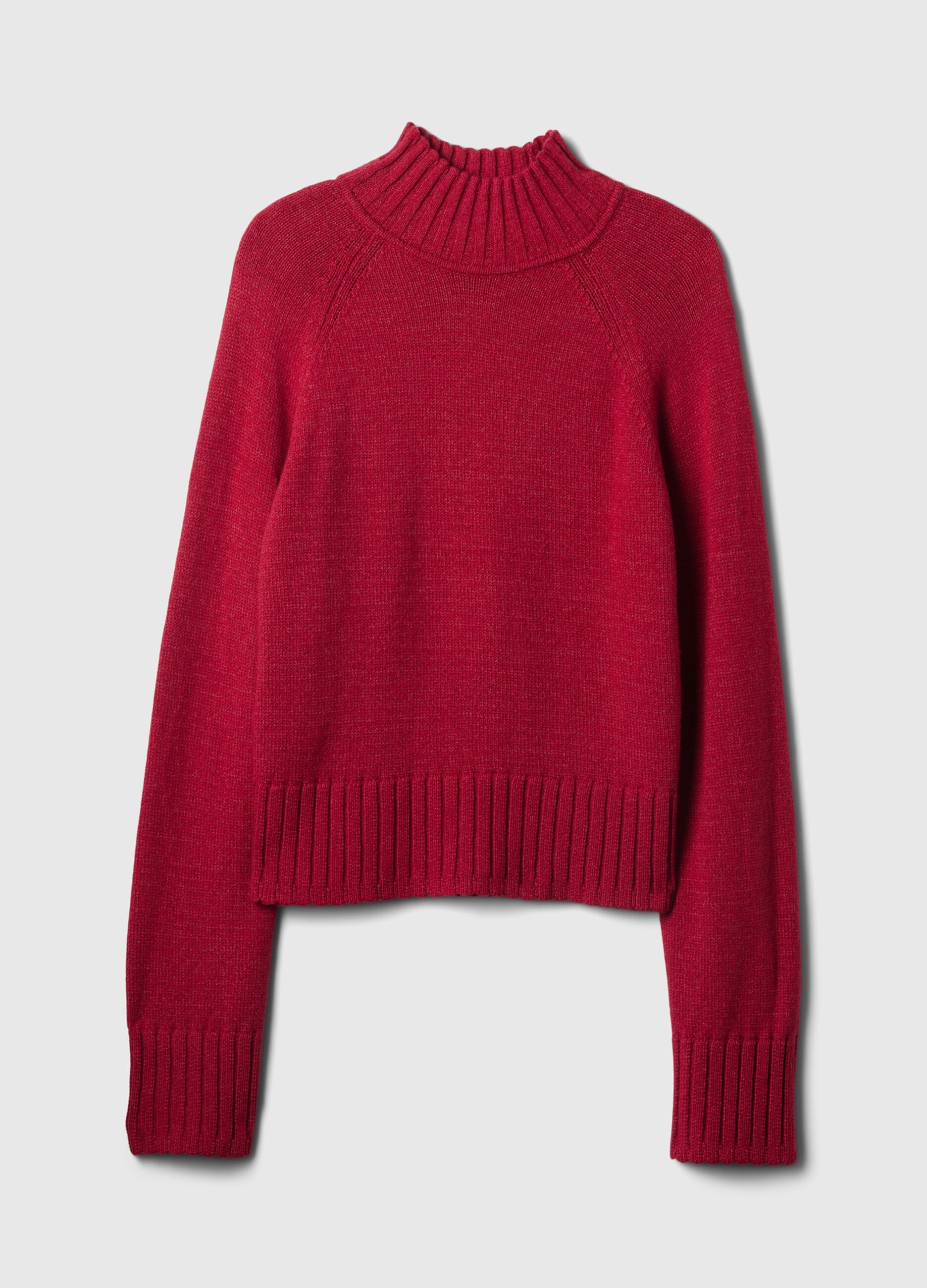 Maglione cropped mock neck con maniche raglan_3