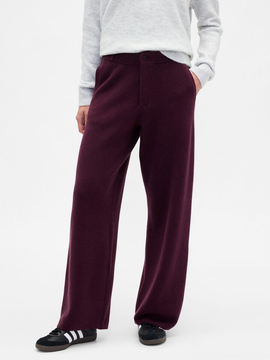 Pantaloni viola da donna in misto cotone Donna_1