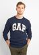 Round-neck sweatshirt with logo patch and embroidery_0