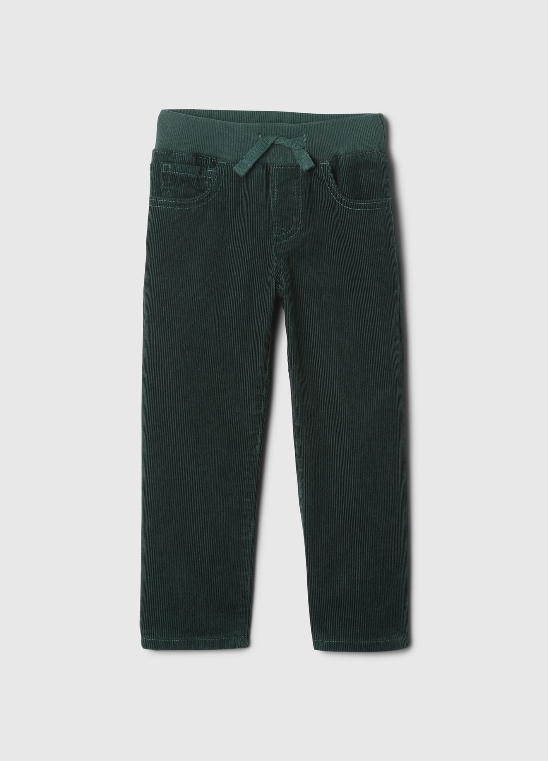 Pantalone in velluto con coulisse _1