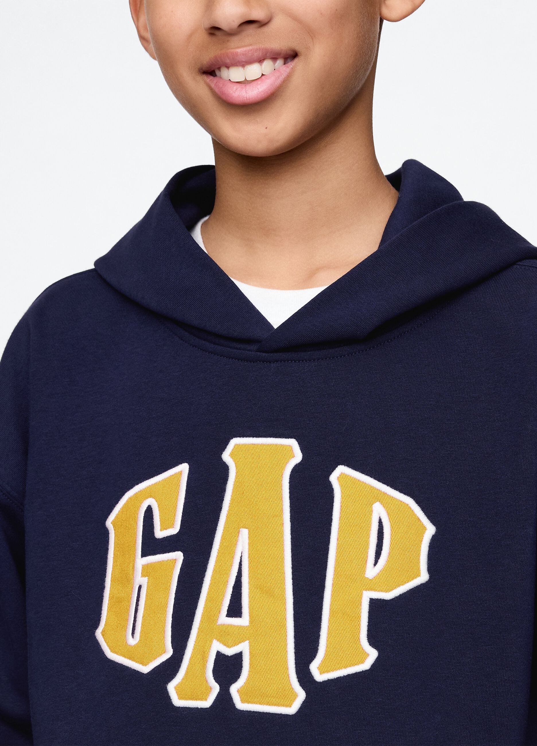 Felpa blu con cappuccio e logo GAP_3