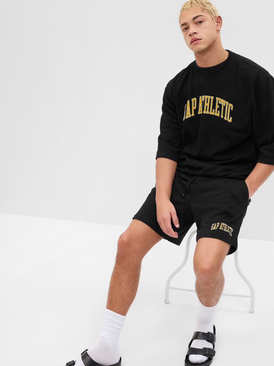 Fleece shorts with Athletics logo print Man_1