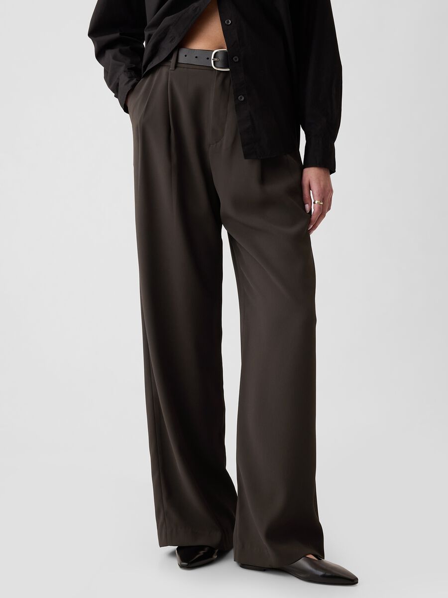 Pantalone a gamba larga con pinces Donna_3